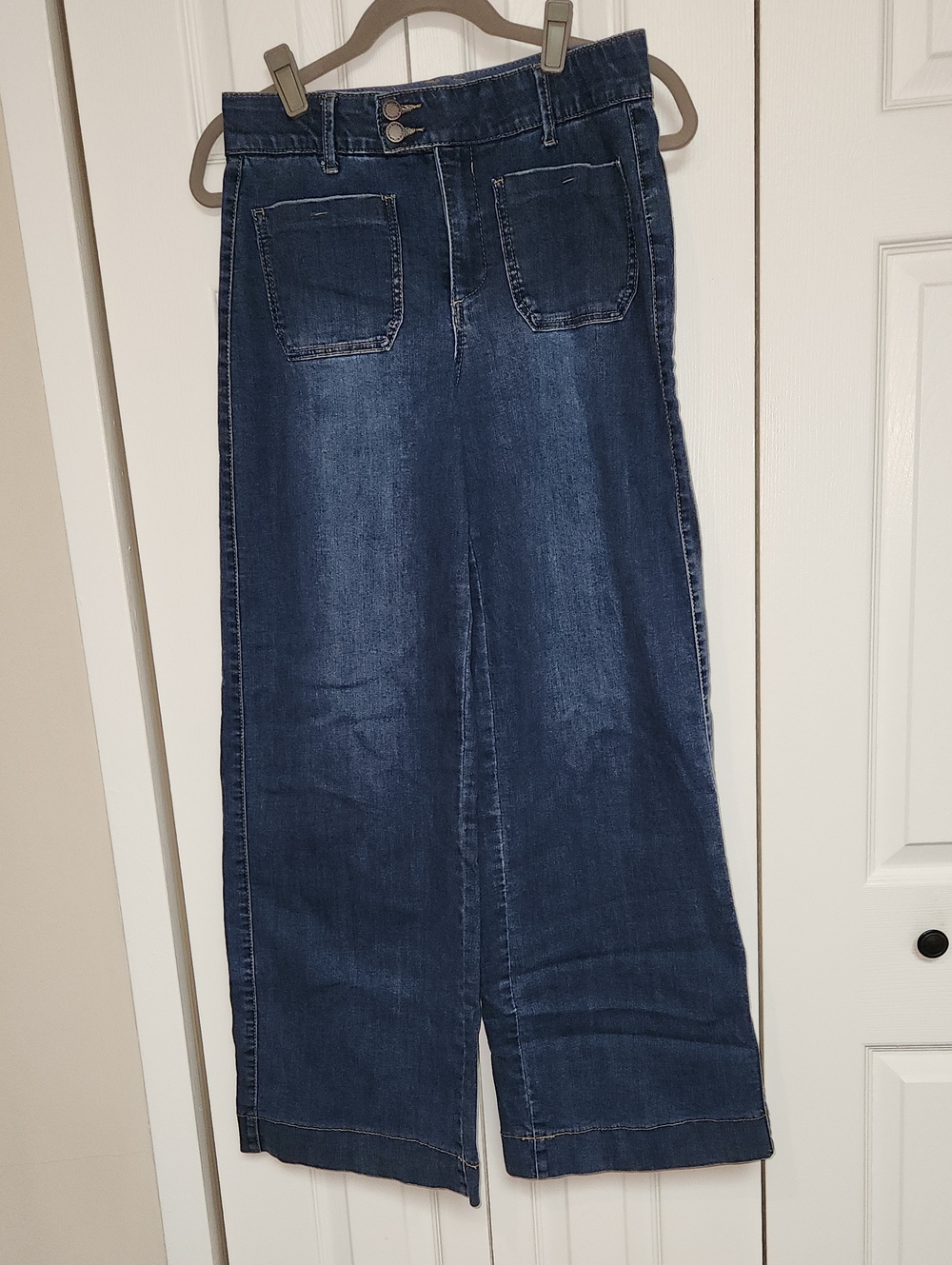 Wit & Wisdom Dark Indigo Denim High-Waist Wide Leg Jeans - 6